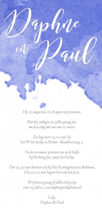 Trouwkaart Watercolor Sky