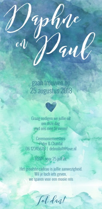 Trouwkaart Watercolor Woods