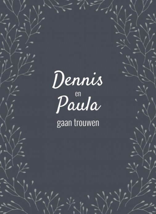 Trouwkaart zwart wit - Twig