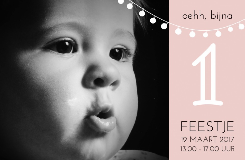 Uitnodiging 1 jaar - met foto