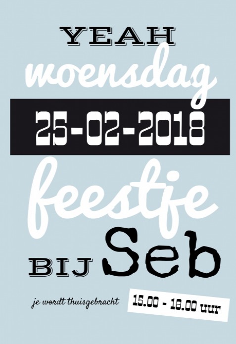 Uitnodiging kinderfeestje - jongen stoer