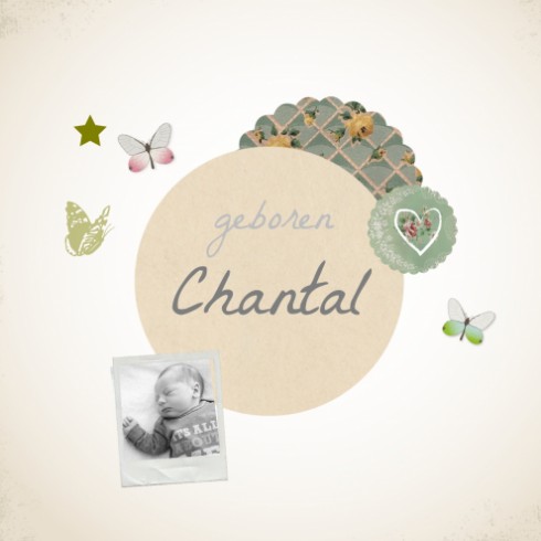Vintage geboortekaartje - Chantal