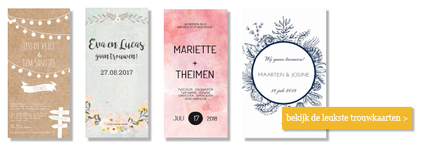 Bekijk de leukste trouwkaarten